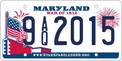MD license plate 9AQ2015