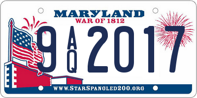 MD license plate 9AQ2017