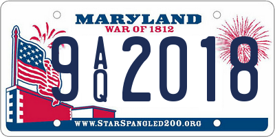 MD license plate 9AQ2018