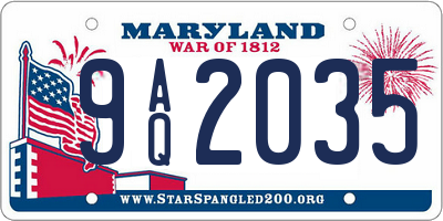 MD license plate 9AQ2035