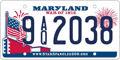 MD license plate 9AQ2038