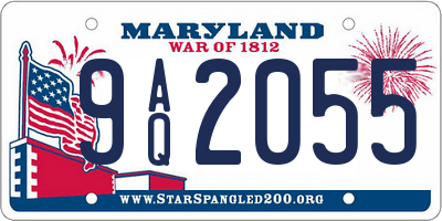 MD license plate 9AQ2055