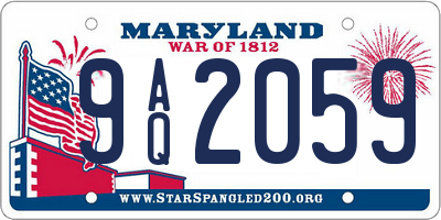 MD license plate 9AQ2059