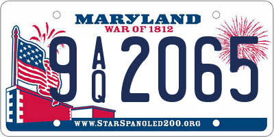MD license plate 9AQ2065