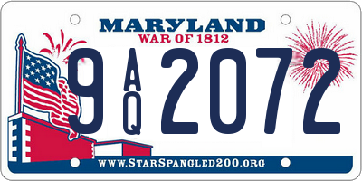 MD license plate 9AQ2072