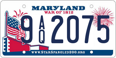 MD license plate 9AQ2075