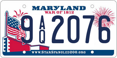 MD license plate 9AQ2076