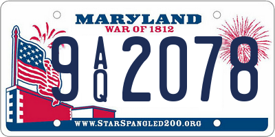 MD license plate 9AQ2078