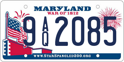 MD license plate 9AQ2085