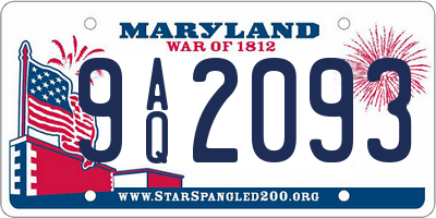 MD license plate 9AQ2093