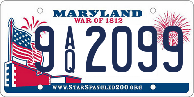 MD license plate 9AQ2099