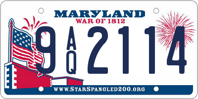 MD license plate 9AQ2114