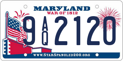 MD license plate 9AQ2120