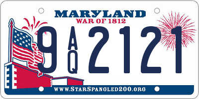 MD license plate 9AQ2121