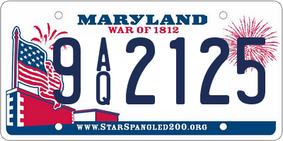 MD license plate 9AQ2125
