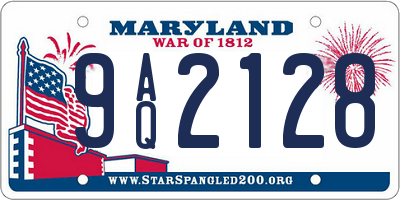 MD license plate 9AQ2128