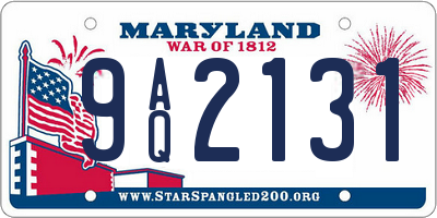 MD license plate 9AQ2131