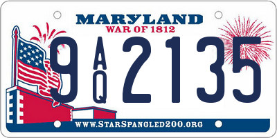 MD license plate 9AQ2135