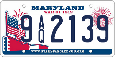 MD license plate 9AQ2139