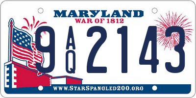 MD license plate 9AQ2143