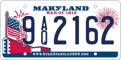 MD license plate 9AQ2162