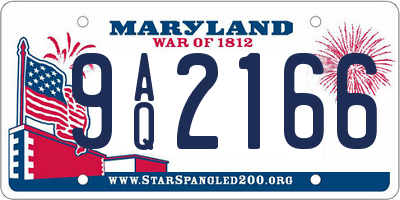 MD license plate 9AQ2166
