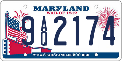 MD license plate 9AQ2174