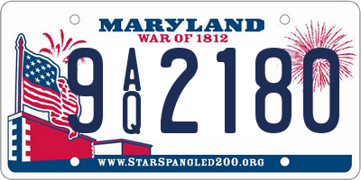 MD license plate 9AQ2180