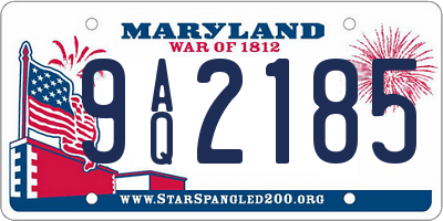 MD license plate 9AQ2185
