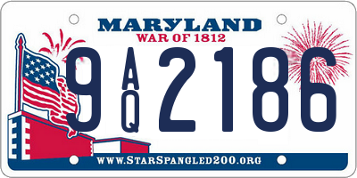 MD license plate 9AQ2186