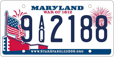 MD license plate 9AQ2188