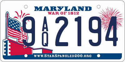 MD license plate 9AQ2194