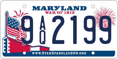 MD license plate 9AQ2199