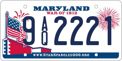 MD license plate 9AQ2221