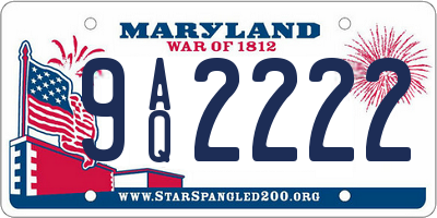 MD license plate 9AQ2222