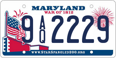 MD license plate 9AQ2229