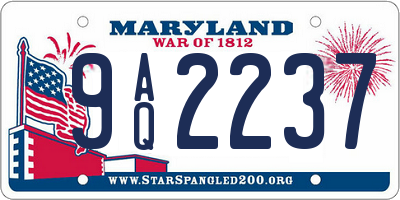 MD license plate 9AQ2237