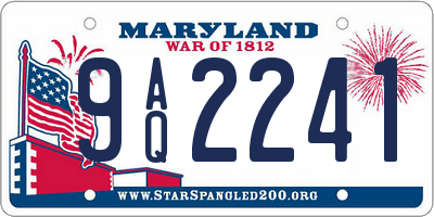 MD license plate 9AQ2241