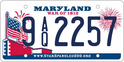 MD license plate 9AQ2257