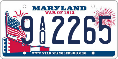 MD license plate 9AQ2265