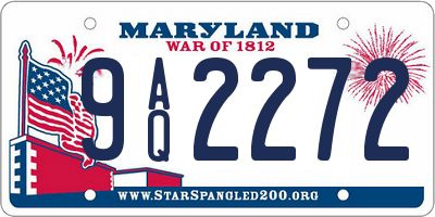 MD license plate 9AQ2272