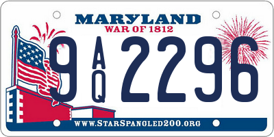 MD license plate 9AQ2296