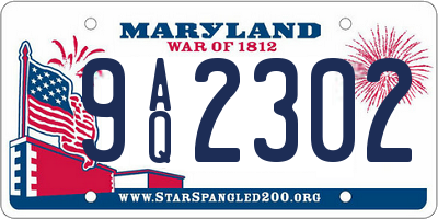MD license plate 9AQ2302