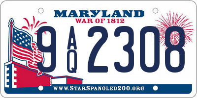 MD license plate 9AQ2308