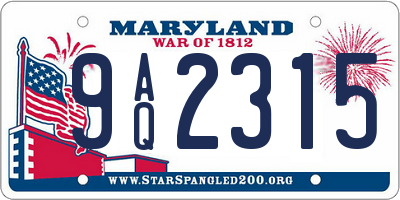 MD license plate 9AQ2315
