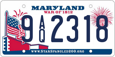 MD license plate 9AQ2318
