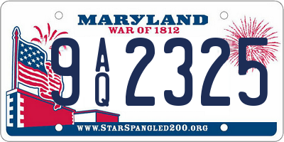 MD license plate 9AQ2325