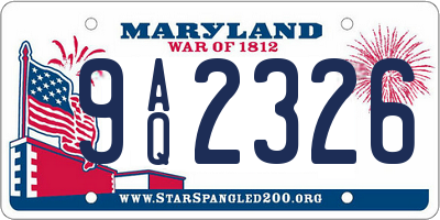 MD license plate 9AQ2326