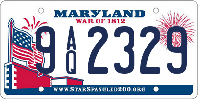 MD license plate 9AQ2329