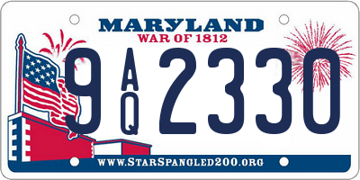 MD license plate 9AQ2330